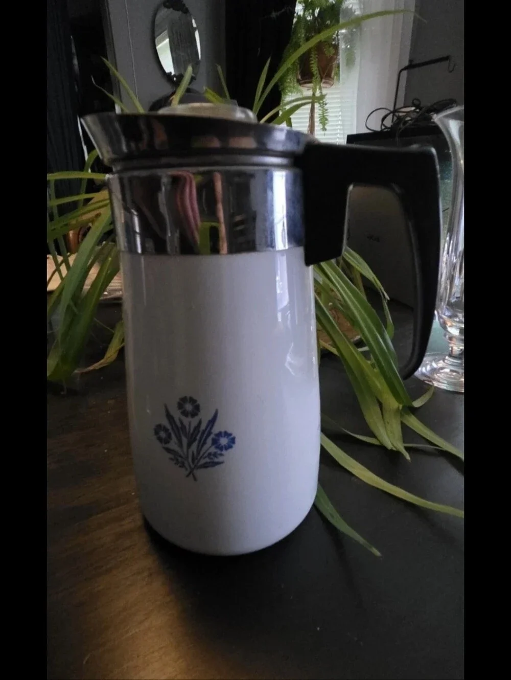 Blue Cornflower Corningware Coffee Carafe Percolator 9 Cup
